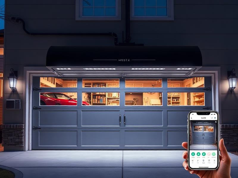 Smart garage door with smartphone control