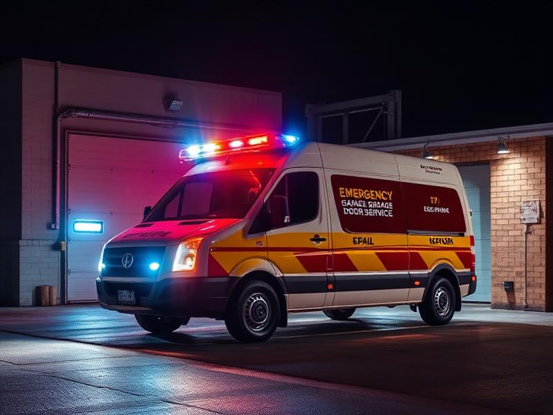 Emergency garage door service van ready for urgent repairs